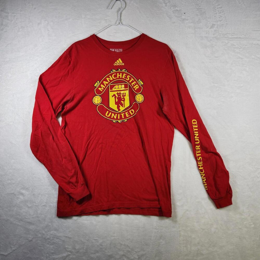 Adidas Manchester‎ United Long Sleeve Tee Red M Soccer Football Premier League